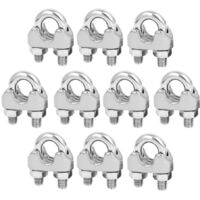 10 Pieces M5 U-Shaped Clamp Wire Rope Clamp U-Shaped Clamps, Stainless Steel For Tensioning Wire Ropes For Industry, Household, Shipping, Etc.