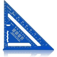 Équerre Triangle de Menuisier 7 Pouces Métrique, Règle de Mesure Alliage D'aluminium, Règle Triangulaire de 90 Degrés d'épaisseur (bleu)