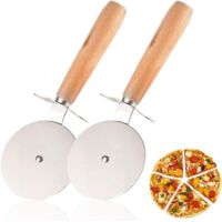 2 Pcs Pizza Cutter, Coupe Pizza, Découpe Pizza, Roulette Pizza En Acier Inoxydable De Haute Qualité, Roulette À Pizza La Roulette À Découper Avec Le Manche En Antidérapant Il Coupe MINKUROW