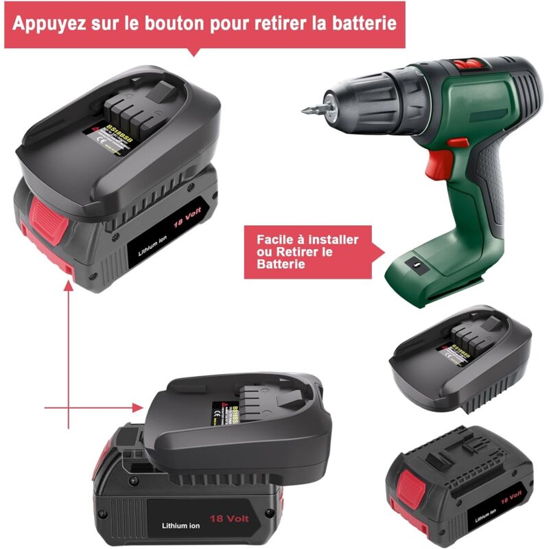 Adaptateur de rallonge de batterie pour réduire le poids des batteries au lithium de la série