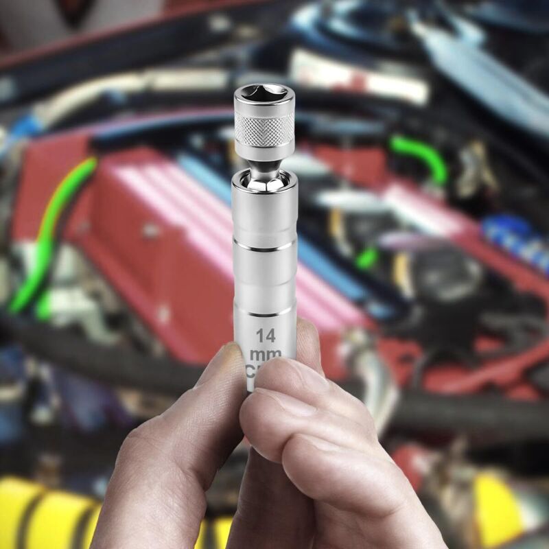 Douille Magnétique Bougie D’allumage 14 Mm – 3/8" – Paroi Mince Pivotante – Pour BMW Et Autres Voitures
