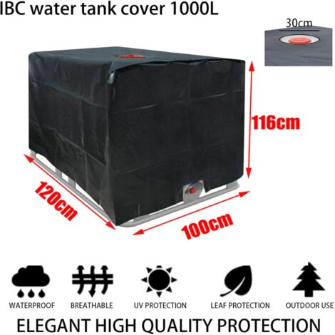 Bâche De Protection Cuve IBC 1000L Luxshiny - Housse Anti-UV étanche Avec Fermeture éclair 120x100x116 Cm - 9