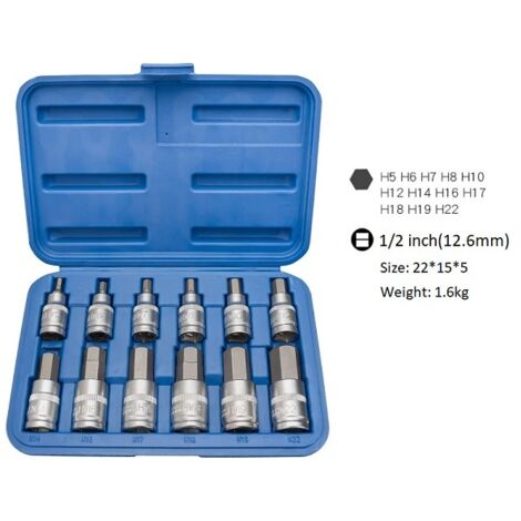 DAKCOS Jeu de 13 cle allen à six pans creux avec tête