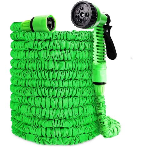 Coavas – Tuyau d'arrosage flexible 60m – Rétractable avec 7 fonctions pistolet – Matériaux sécuritaires – Pour nettoyage voiture et animaux