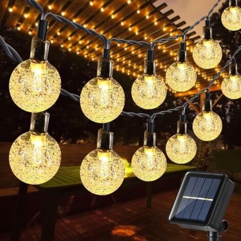 Coavas – Guirlande lumineuse solaire d'extérieur 12 m 100 LED étanche IP65 – 8 modes d'éclairage blanc chaud pour jardin, patio, tonnelle (1/5)