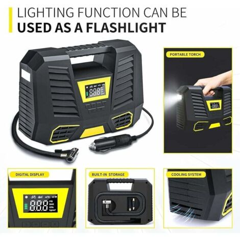Gonfleur Pneus 12V Toaren - Compresseur Air Voiture Digital, Arrêt Auto, LED (150 PSI Max)