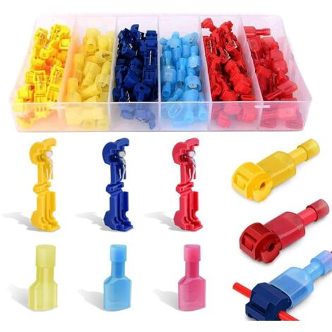 Coavas – Kit de 120 connecteurs T-Tap – 60 bornes T-Tap et 60 connecteurs mâles – Section de fil 0.5-4 mm² – Courant max 15A - 40pcs (1/5)