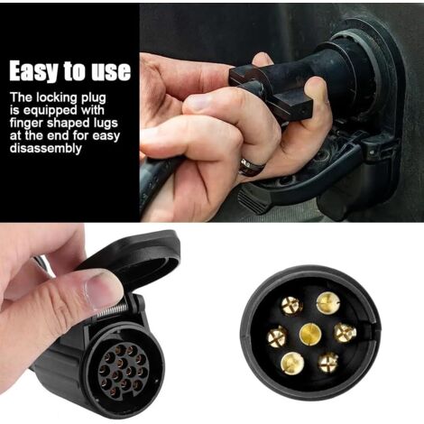 Biqiure Rallonge Prise Remorque 7 Broches 3M - Câble D'Extension Étanche 12V Avec Connecteurs Mâle/Femelle Pour Voiture, Camion, Caravane Et Remorques