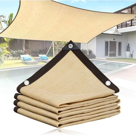Voile d'ombrage rectangulaire 3x4 mètres – Polyéthylène haute densité – Protection anti-UV pour jardins, serres, piscines