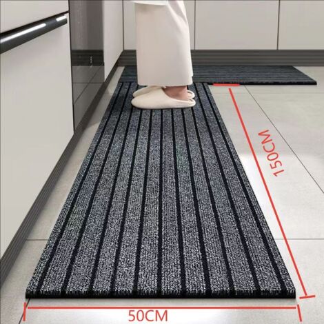 Tapis De Cuisine Antidérapant 60x150 Cm - PVC Lavable, Imperméable, Motif Marron - Confort Et Protection Sol