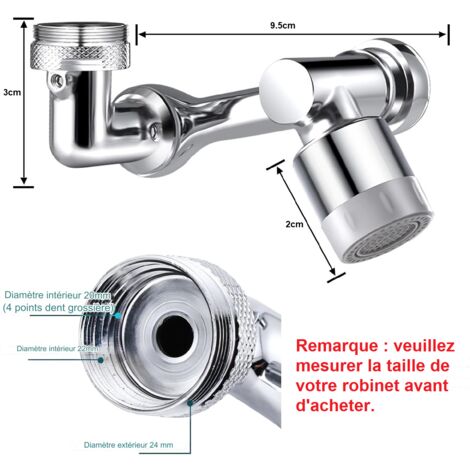 Aérateur de Robinet Pivotant à 1080°, Aérateur de Robinet Rotatif