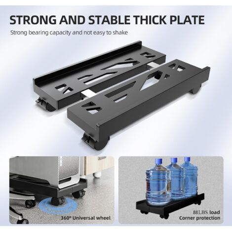 Fusehome Support De Tour D'ordinateur à 2 Niveaux Avec Roues Verrouillables, Hauteur Réglable Pour PC, Table Debout Pour Ordinateur Portable, Bureau à Domicile (érable Blanc