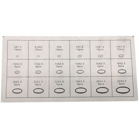 Kit 225 Joints Toriques Caoutchouc Nitrile - 18 Tailles 3mm-22mm | Pour Véhicule, Climatisation, Plomberie