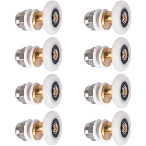 Roulements de Porte de Douche Dussdote - Roulements pour Portes Coulissantes de Douche - Compatible avec les portes de douche - 8 pièces - 25 mm (1/5)