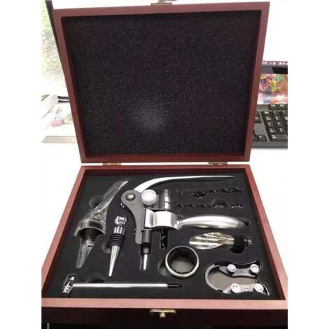 Tire bouchons, Ouvre Bouteille de vin, verseur pour le vin,Ensemble cadeau d'accessoires pour le vin avec coffret