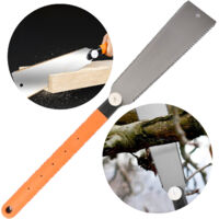Ryoba Saw Scie à Main Japonaise à Double Tranchant - Tronçonneuse Interchangeable Avec Lame Flexible pour le Travail du Bois, Orange