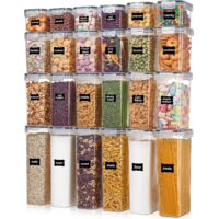 Boîtes de rangement hermétiques 24 pièces – Plastique alimentaire sans BPA – Couvercles à verrouillage latéral – Étiquettes réutilisables incluses