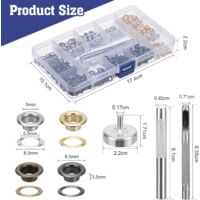 Kit De 800 œillets En Métal - 4 Couleurs, 2 Mm - Avec 3 Outils - Pour Cuir, Toile, Bannières, Vêtements - DIY Et Réparation
