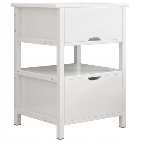 Comodino da 45x38x55 cm in finitura bianca, moderno e funzionale. (1/5)