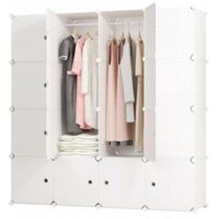 Armadio modulare bianco spaziosa 147x147x37 cm
