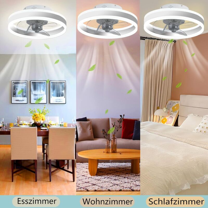 Ventilateur Plafond Avec Lampe LED Flower Shape - Télécommande, 6 Vitesses, Dimming, Timing