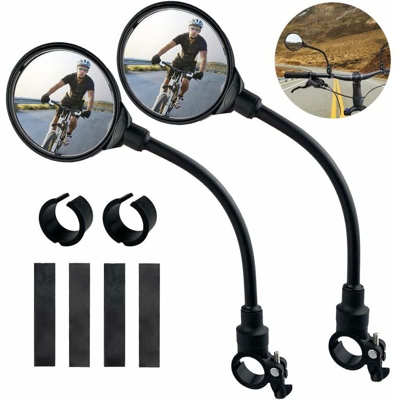 Yizhet Lot De 2 Rétroviseurs Vélo Réglables 360° – Pour Guidon 22,2 Mm