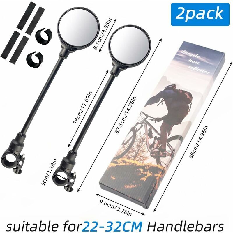1 paire de rétroviseurs de vélo rotatifs à 360, rétroviseurs de guidon grand angle on 1 paire de rétroviseurs de vélo rotatifs à 360, rétroviseurs de guidon grand angle on