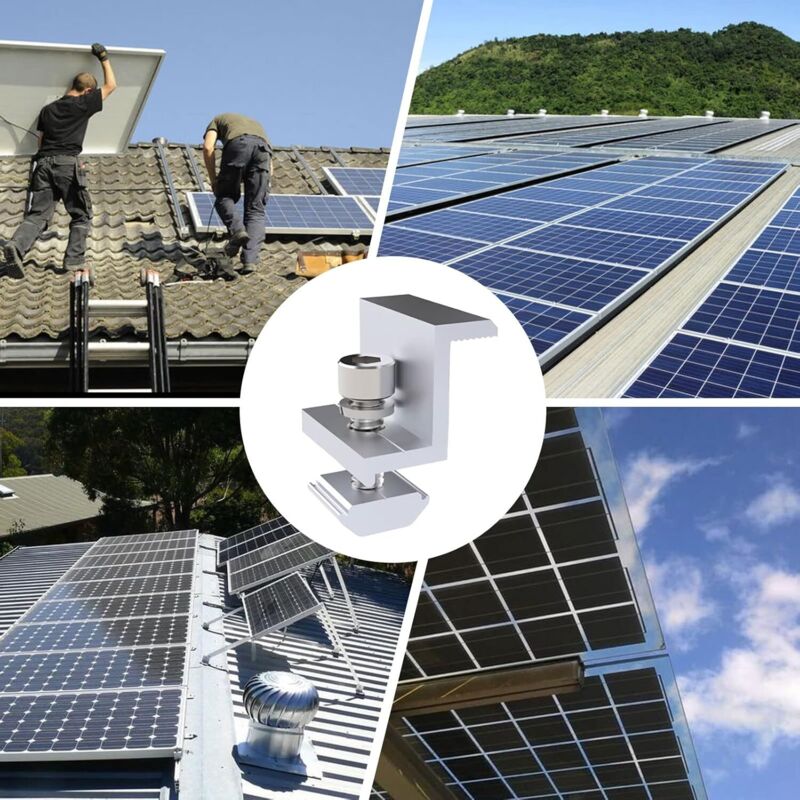 8 Supports D'extrémité En Alliage D'aluminium Pour Panneaux Solaires - Clé Incluse, Tailles 30-45mm, Installation Facile En Z