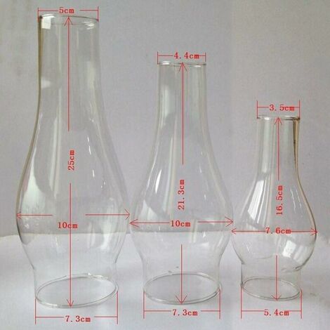 2 Cheminées En Verre Transparent Pour Lampe à Pétrole - Abat-jour Vintage (24.5 Cm), Compatible Lampes Anciennes à 38 Trous