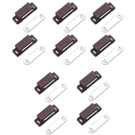 Loqueteau magnétique puissant – force de maintien 4kg – lot de 10 - brun – aimant porte – loqueteau aimant – aimant placard – aimant porte de placard (1/6)