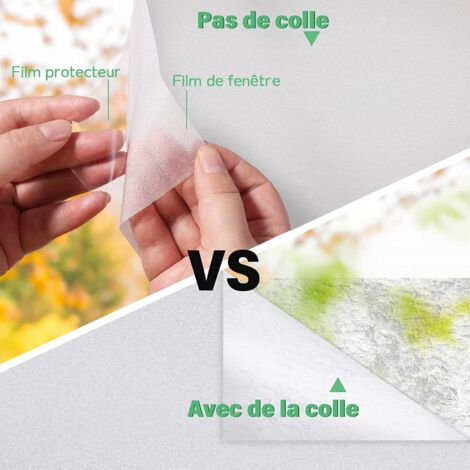 Zindoo Film Fenetre Anti Regard Film Occultant Fenêtre Motif Polygone Dépoli Opaque 44.5 × 400cm Bon Intimité Anti UV Non Adhesif pour Chambre Salon Salle de Bain Bureau