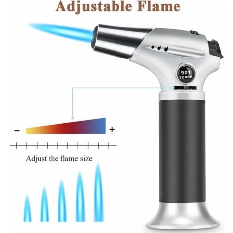 Chalumeau De Cuisine Professionnel Yactus – Rechargeable, Flamme Réglable, Gris (PA57469)