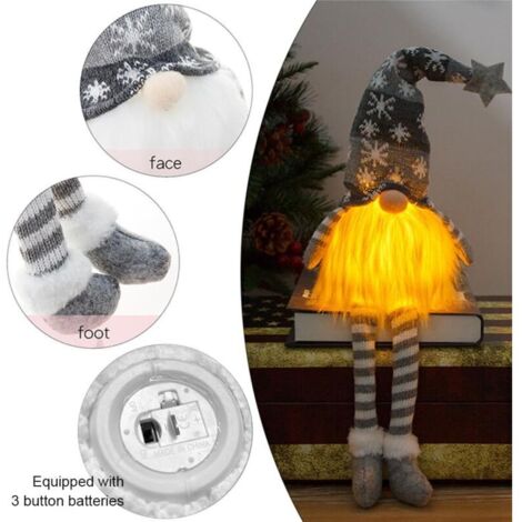 3 Gnomes Lumineux De Noël – Taille S, M, L, Lumière LED Chaude, Décoration Intérieure Festive