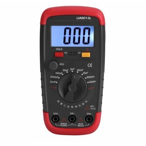 CHOYCLIT Professionnel Capacimetre, Testeur de numérique condensateur 0,1 pF 20000uF avec capacimètre avec rétroéclairage LCD et veste de protection Max 1999 (1/5)