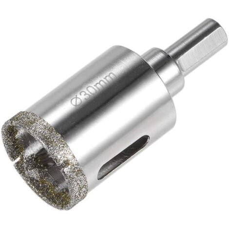 Aiducho – Foret de scie cloche diamant 30mm – Pour verre, céramique, carrelage – Mèche pilote centrale pour perçage précis – Finition lisse sans éclats