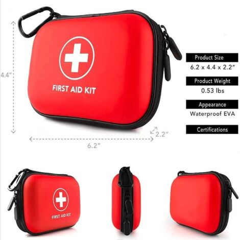 Mini Trousse De Premiers Secours 3DTengkit - Boîte Rigide Compacte Étanche, Idéale Voiture, Randonnée, Bureau, Camping