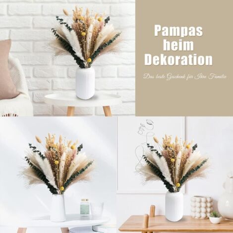 PATIKIL Mini Bouquet Fleurs Séchées Rose 6 Pcs - Herbe Pampa Naturelle Pour Décoration Boho, DIY, Mariage Et Loisirs Créatifs