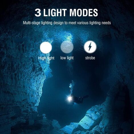 Lampe Frontale De Plongée étanche - Pour Snorkeling, Plongée, Randonnée - Faisceau Haute Intensité, Modes Lumineux, Bandeau Ajustable - 6