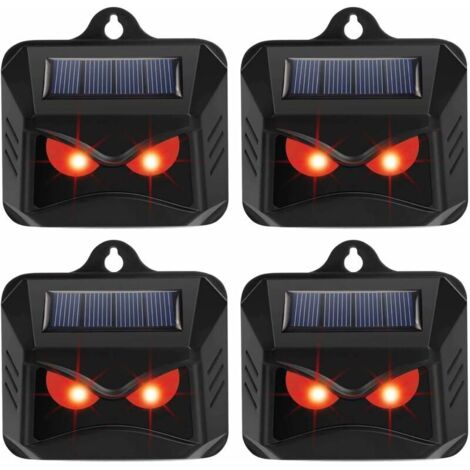 CHOYCLIT Lumière solaire de contrôle des prédateurs 4-Pack - Dissuasion de renards pour les jardins - Répulsif pour animaux - Dispositifs répulsifs pour cerfs - Répulsif pour chats - Répulsif pour ren (1/4)