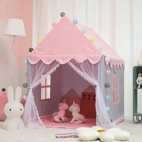Choyclit – Tente de jeux tipi enfant rose 120x100 cm – Château de princesse avec sac de transport – Installation facile avec fermeture à glissière