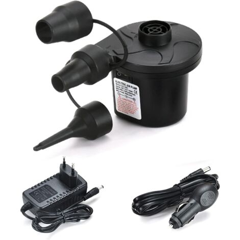 Pompe à Air Électrique Gonfleur Dégonfleur, Pompe Electrique avec 3 Buses Gonfleur Matelas Gonflable pour Matelas Pneumatique, Matelas Gonflables, Pataugeoire,Anneau de Natation (Maison/Voiture)
