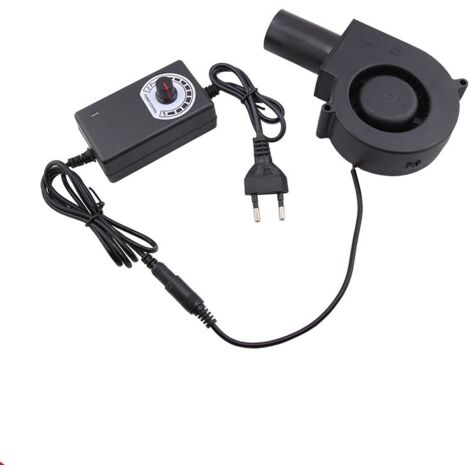 Colexy Ventilateur Turbine 12V, Ventilateur Radial Réglable avec Variateur de Vitesse et Sortie d'air, pour Cheminées, Pique Niques, Camping, Barbecues, Climatisation et Ventilation