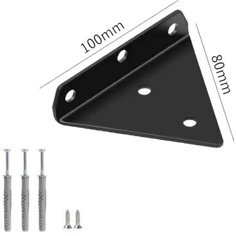 Equerre Etagere Murale, 2 Pcs Supports Triangulaires de 90 Degrés en Acier, Équerres Étagères