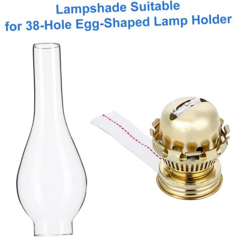 Lampe à huile en verre de cheminée transparent - Lampe d'ouragan de