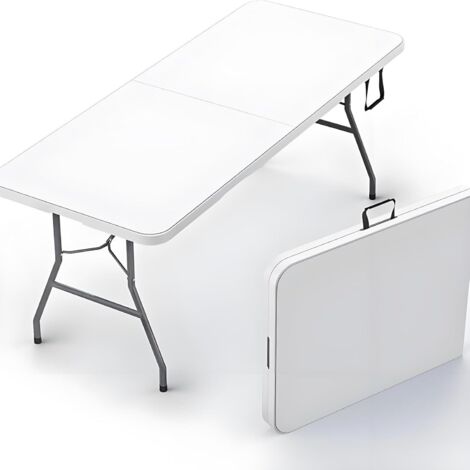 Park Alley Table Pliable d'extérieur en Blanc, Parfait pour Les réceptions ou buffets ou Table d