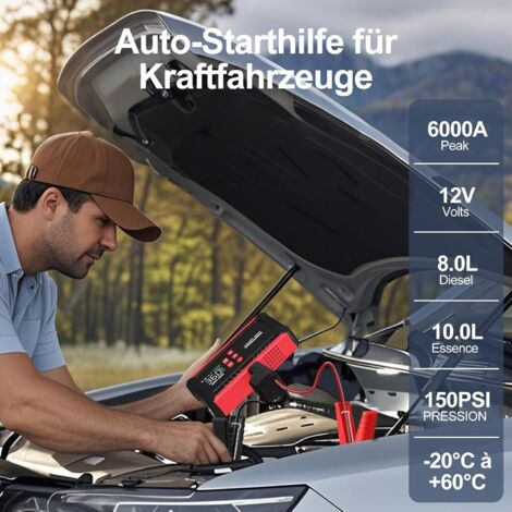 Booster Batterie Voiture 6000A,Demarreur Batterie Voiture,12V Démarreur
