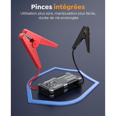 Booster De Batterie Voiture Portable - Démarreur De Saut Compact - Lampe Torche Intégrée - Charge Rapide USB-C - Jusqu'à 150A - Pour Voitures, Camions, SUV