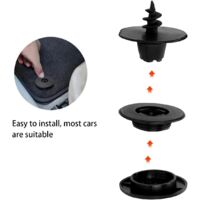 12 Clips Supports Universels Pour Tapis De Voiture - Antidérapants, Fixation Bouton-pression | Noir