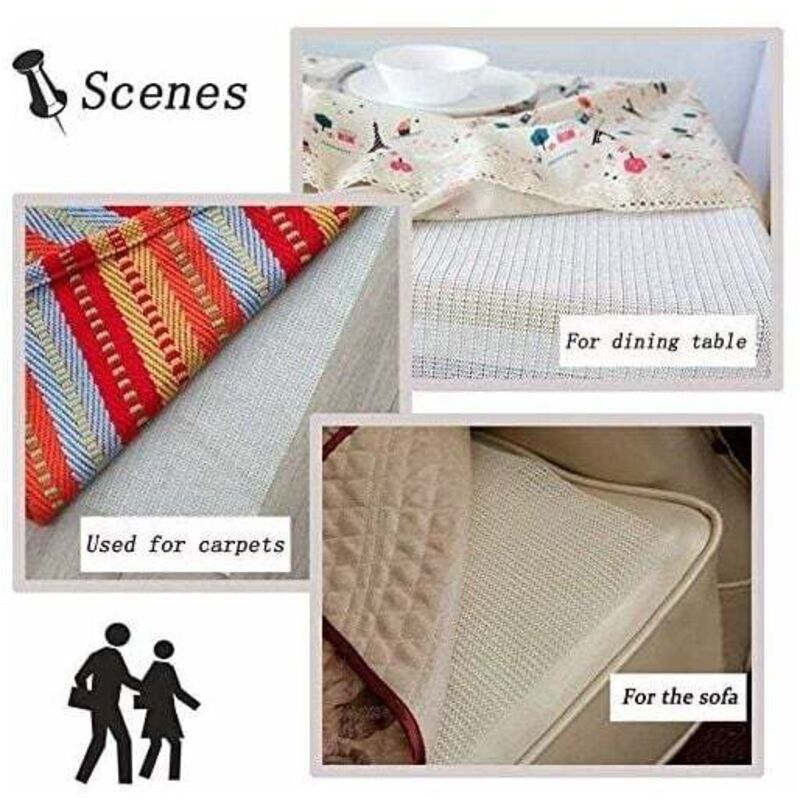Tapis Antidérapant Sous-tapis 100x160cm, Beige, Coupe Libre, Pour Tapis, Sols Durs, Cuisine, Couloir - Facile à Laver - 3