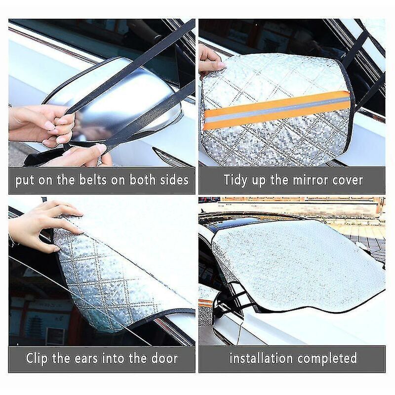 COOCTECH Housse De Pare-brise Pour La Neige Et La Glace (175,7 X 106,7 Cm), Housse De Voiture Pour La Neige Avec Housse De Protection De Rétroviseur, Accessoires De Voiture D'hiver Pour La